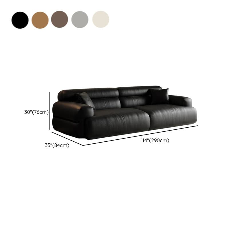 Modish Solid Color Stain Resistant Standard Sofa in Black/Light Gray/Coffee with 2 Pillows, Available in 4-seater/5 Person/3-seater thumbnail 22