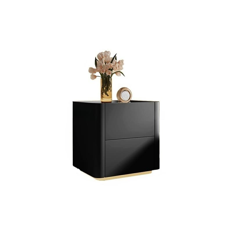 Modern Stylish Wood Nightstand Drawer Storage Petite Under 23 Inches Tall for Elegant Bedroom Decor thumbnail 8