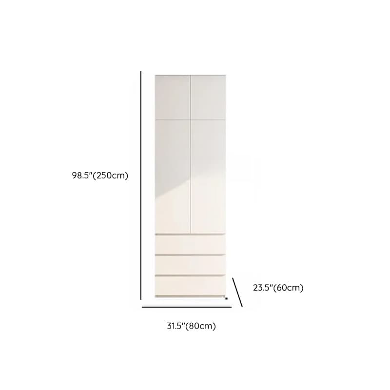 Minimalist Chalk Wooden Cabinet Armoire with Soft Close Drawer, Soft Close Door, Interior Shelves, and Clothing Rod thumbnail 13