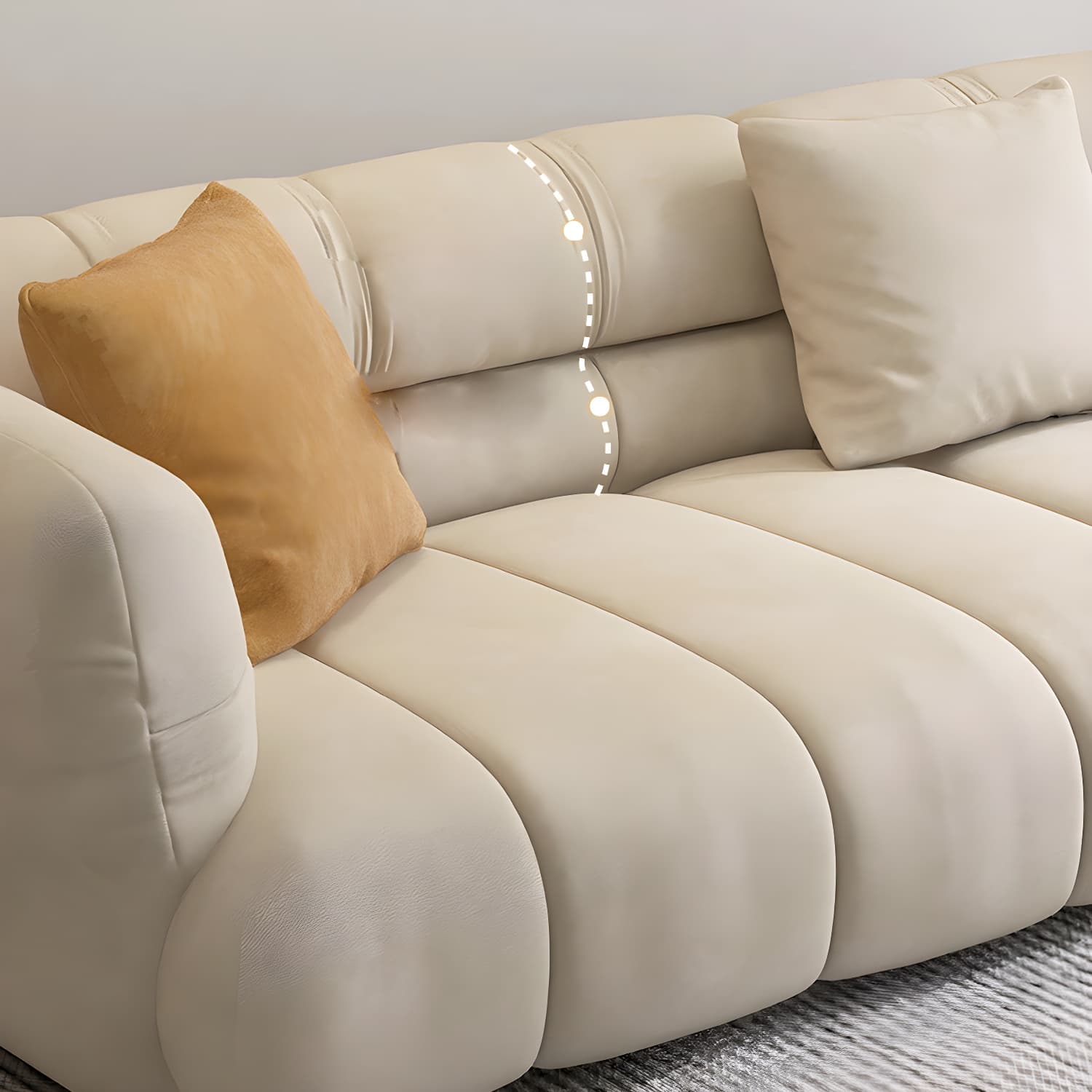 Stylish Beige L-Shape Sectional Sofa Chaise with Storage Included thumbnail 7