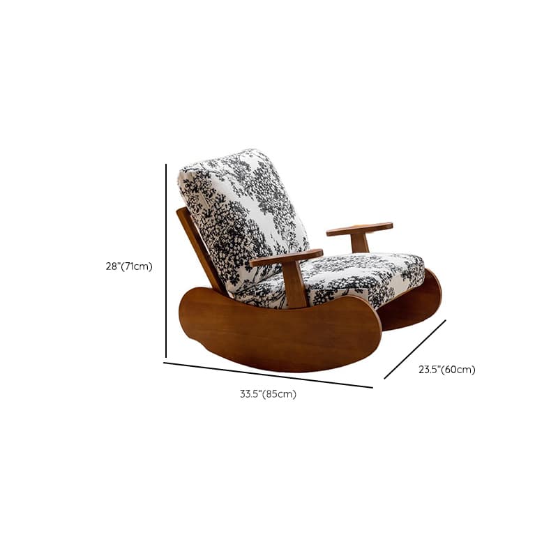 Black/Jade Green/Ivory Art Deco Upholstered Rocking Armchair with Recessed Arm thumbnail 18