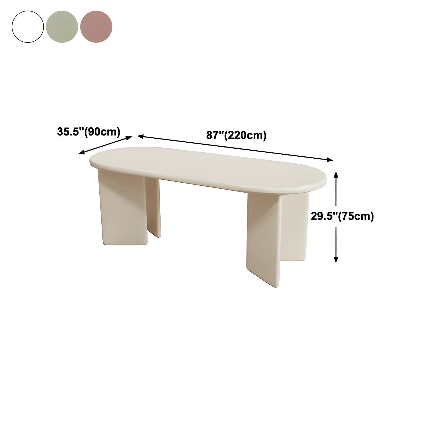 Contemporary Artificial Wood Top Oval Dinette Table Simple Dining Table for Living Room thumbnail 12