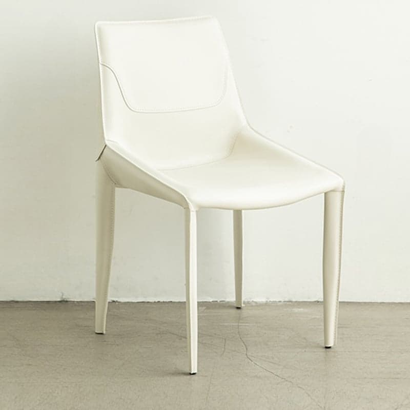 Modern Leather Armless Side Chair with Solid Back - Easy-Care, Warranty thumbnail 8