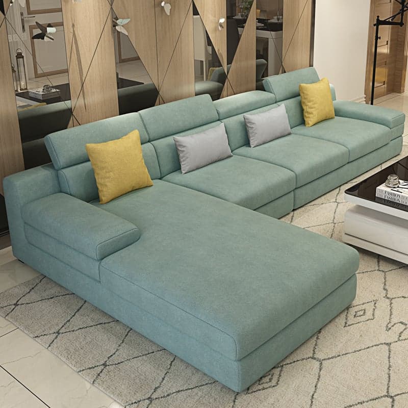 L-Shape Sofa Chaise with Left Hand Facing Orientation, Standard Foam Seat, Adjustable Headrest, and Concealed Support thumbnail 7