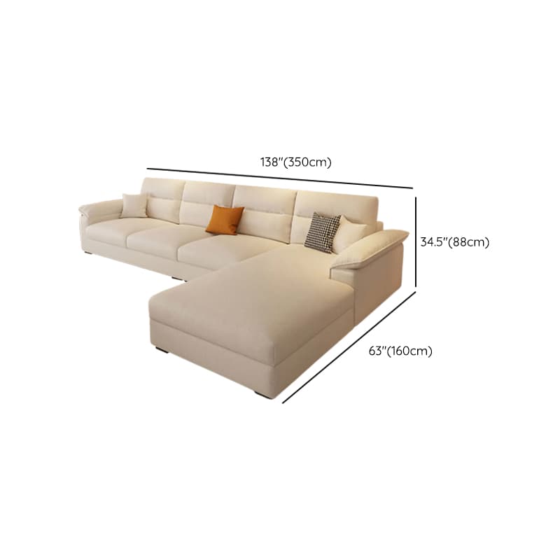 Straight Tear Resistant Sofa with Cushion Back in Ivory, Seats 4/3 Person, Horizontal Orientation, and Recessed Arm thumbnail 17
