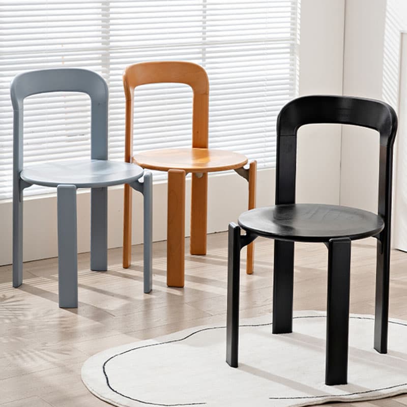 Scandinavian Natural Wood Armless Kitchen Chair 15.3inch Wide Non-Swivel 1 Piece thumbnail 8