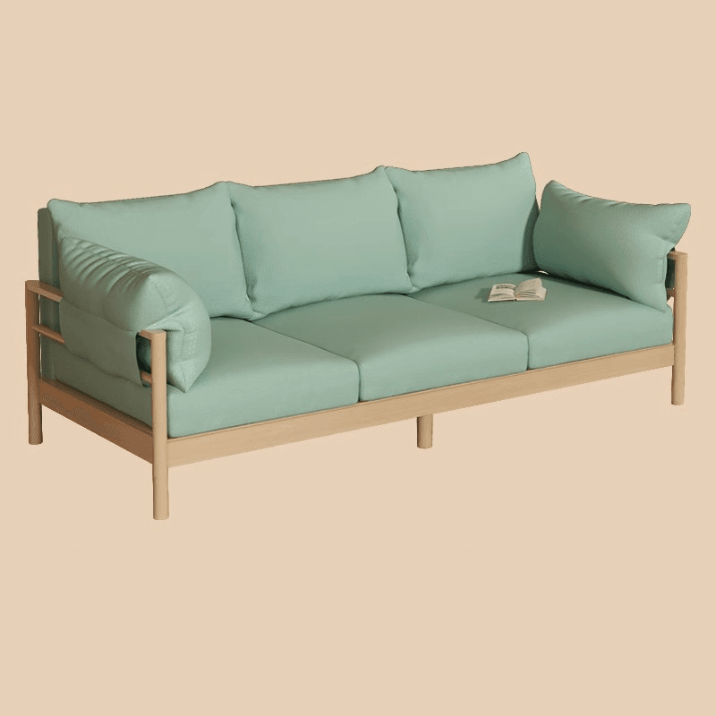 Contemporary Modern Solid Color Stain Resistant Standard Sofa in Light Gray/Off-White/Amber Color with Armrest, Seats 3, and Slipcover thumbnail 3
