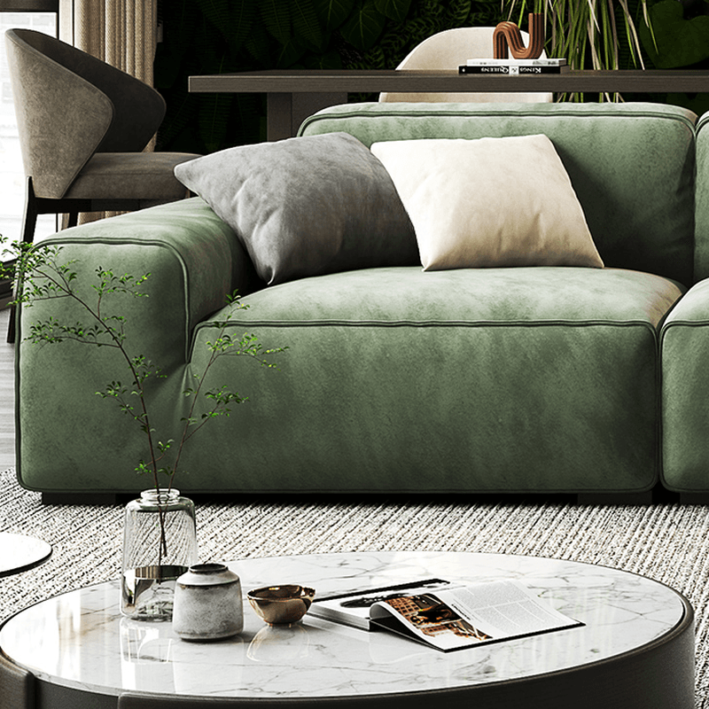 Living Room Use L-Shape/Straight Pine Green Right Hand Facing/Horizontal Sofa Chaise/Sofa with Concealed Support thumbnail 6