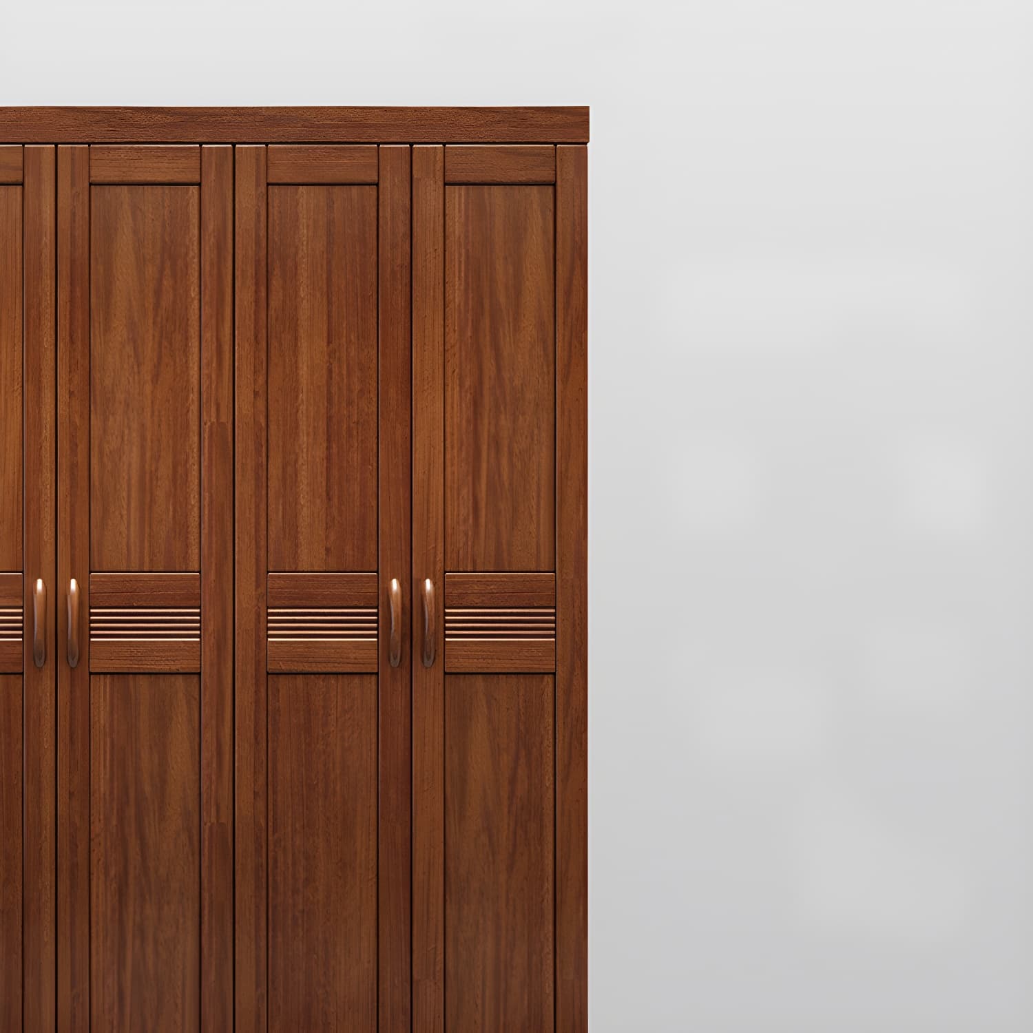 Wood Brown Rustic Wardrobe Armoire with Drawers & Shelves, Walnut Finish thumbnail 6