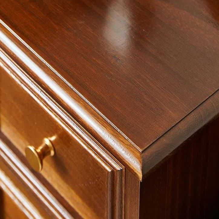 18 inch Rectangle Accent Cabinet with Drawers and Turned Legs, Solid Wood thumbnail 5