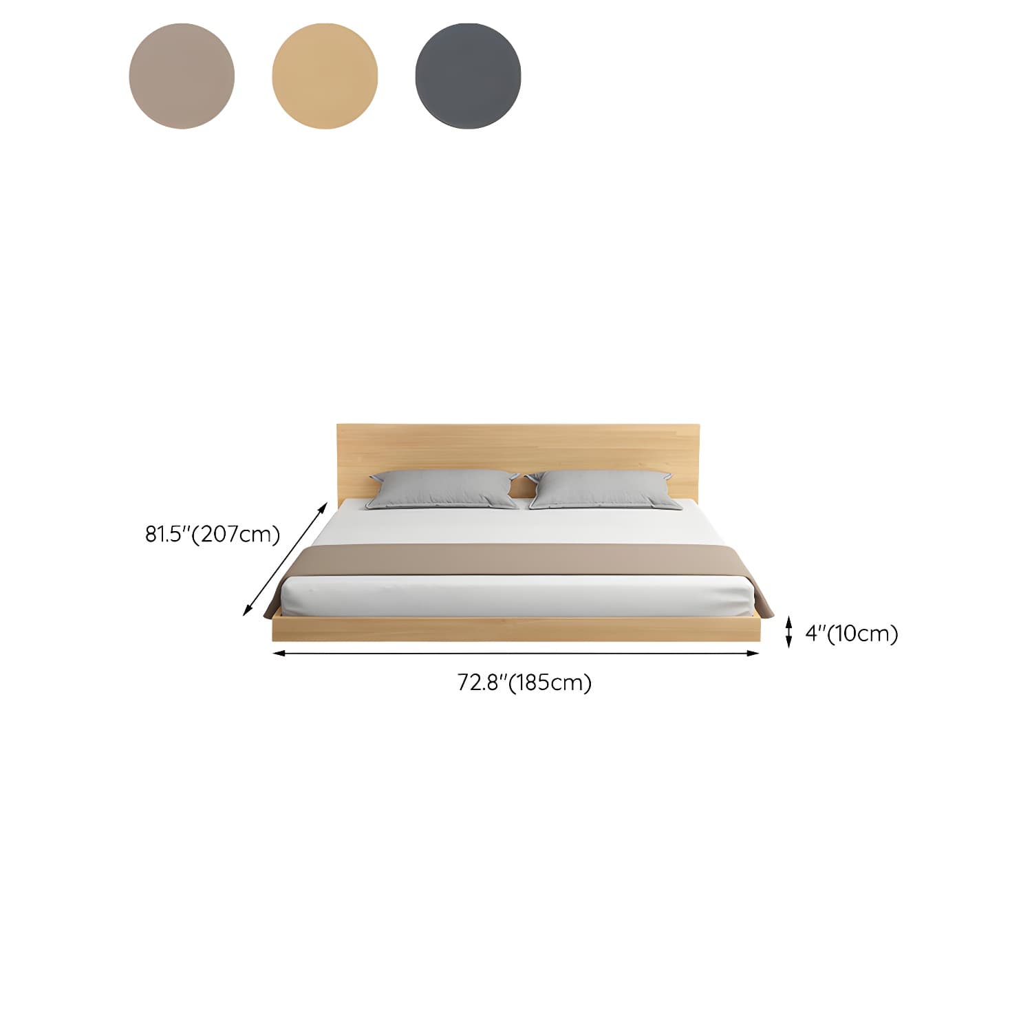 Solid Wood Platform Bed Mid-Century Modern Platform Bed Frame Mattress Included thumbnail 23