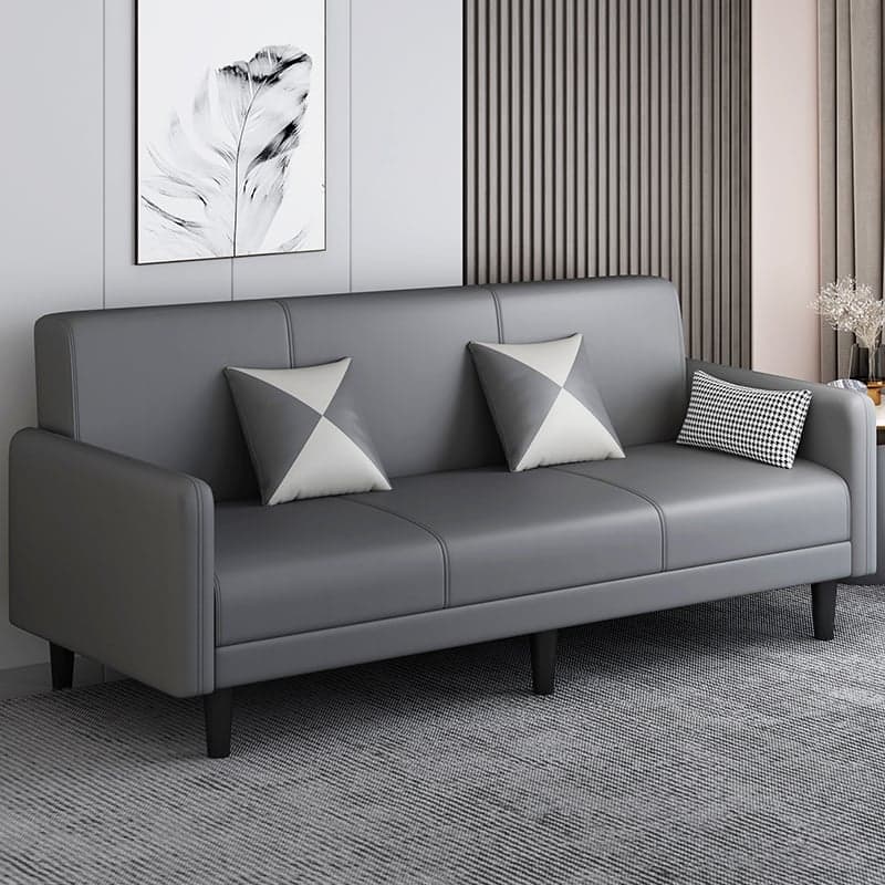 Trendy Solid Color Stain Resistant Standard Sofa in Grey/Cerulean/Beige with Arm, 4-seater/Seats 3 and 2 Pillows thumbnail 13