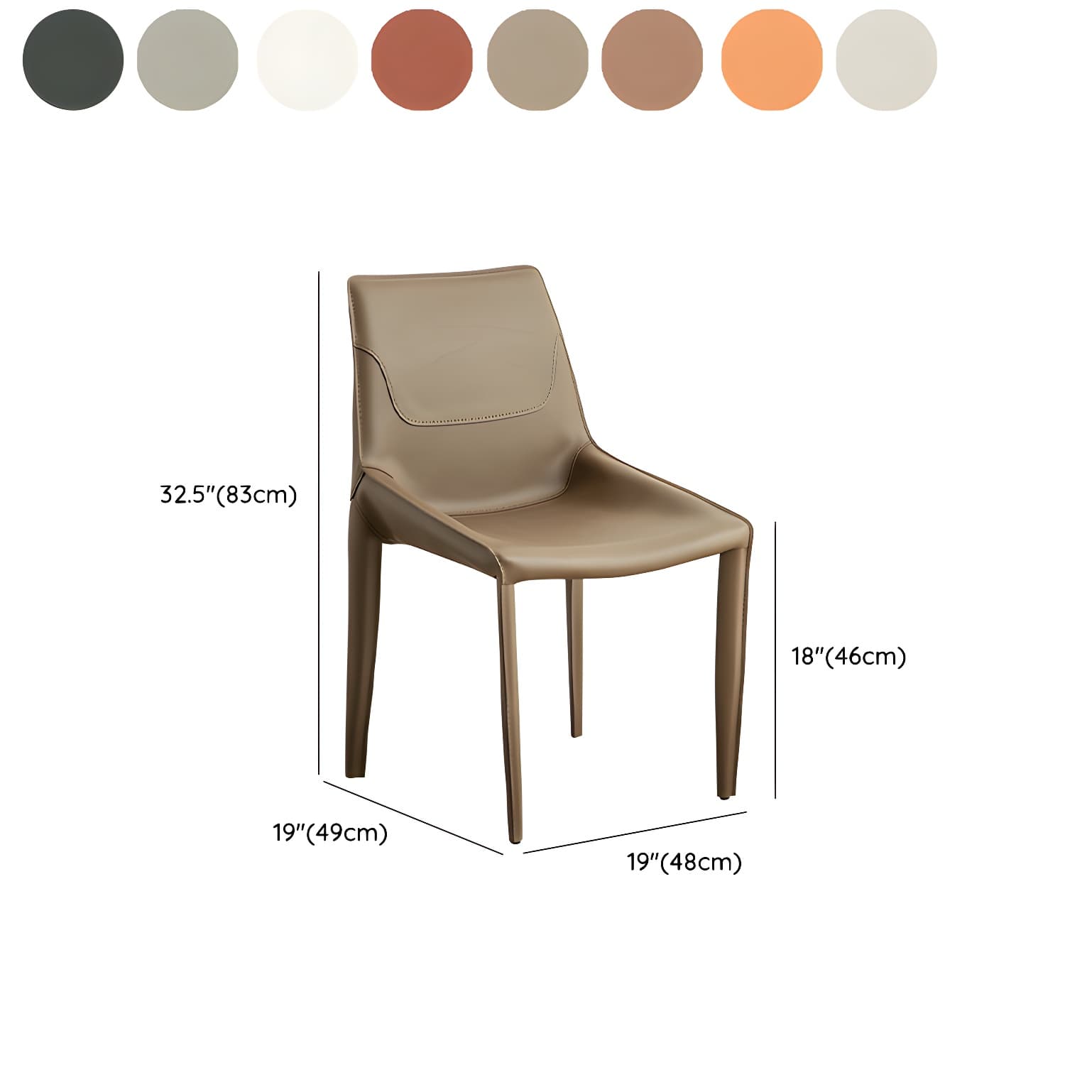 Modern Leather Armless Side Chair with Solid Back - Easy-Care, Warranty thumbnail 25