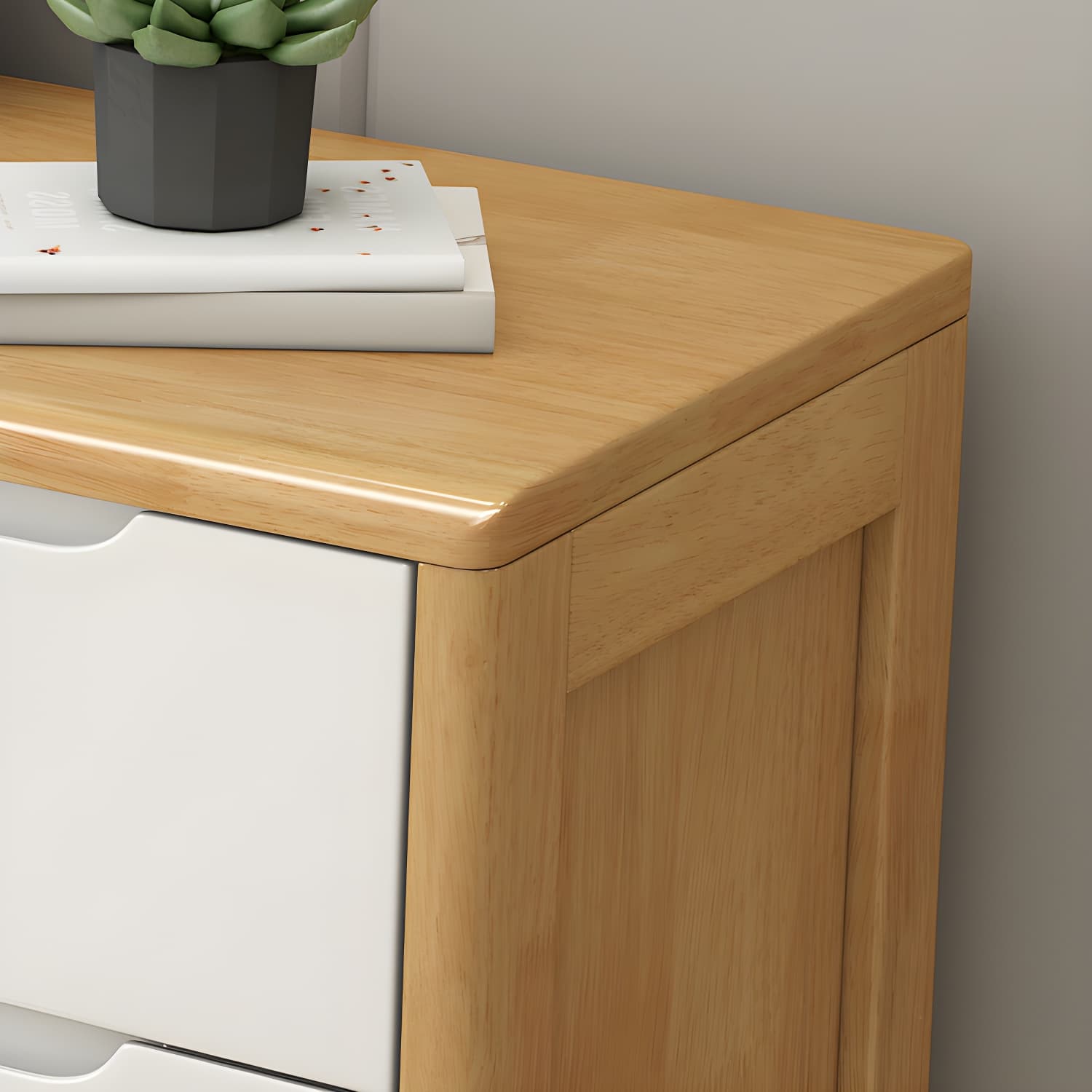 Mid-Century Modern Chest Rubberwood Squared Legs Grooves with Drawer Accent Chest thumbnail 10