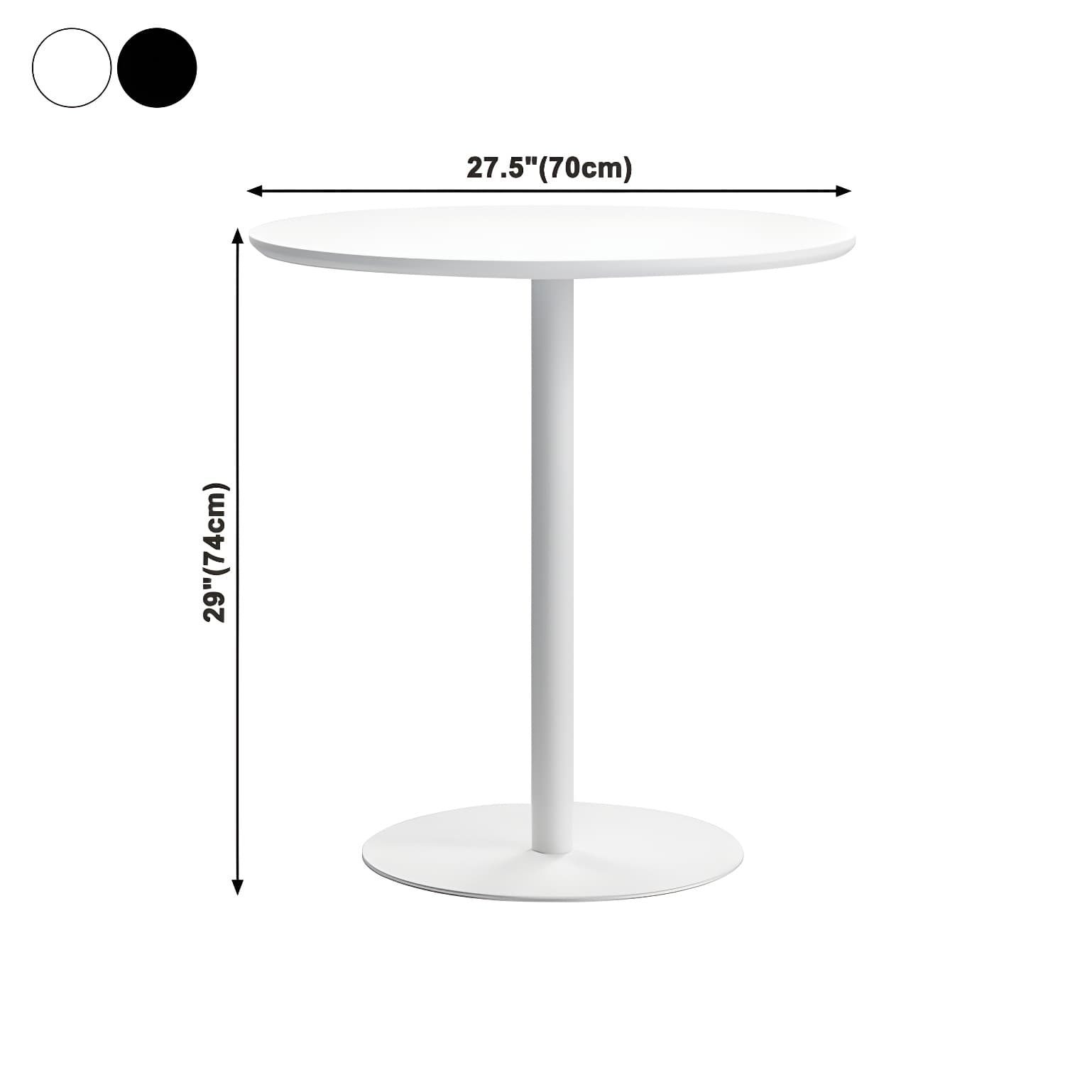 Round Tulip Base Casual Dining Table Four-Color Fixed Table with Solid Wood thumbnail 29