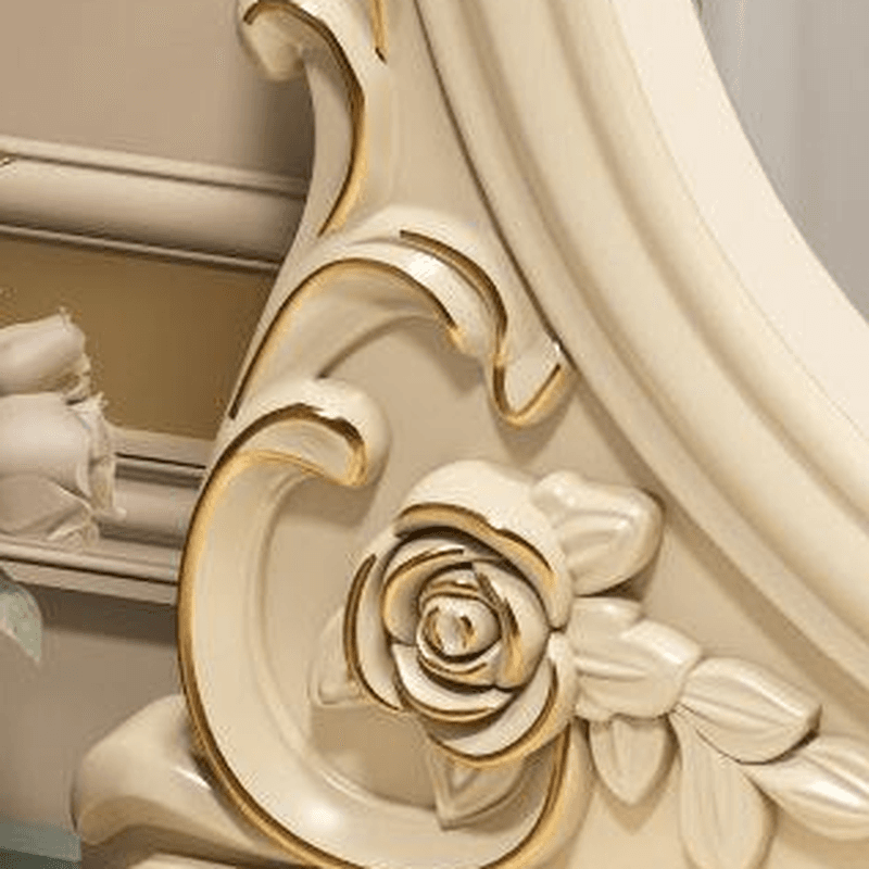 Standard/Small/Large Retro Cream Timber Vanity Set with Chair & Standing Mirror thumbnail 4