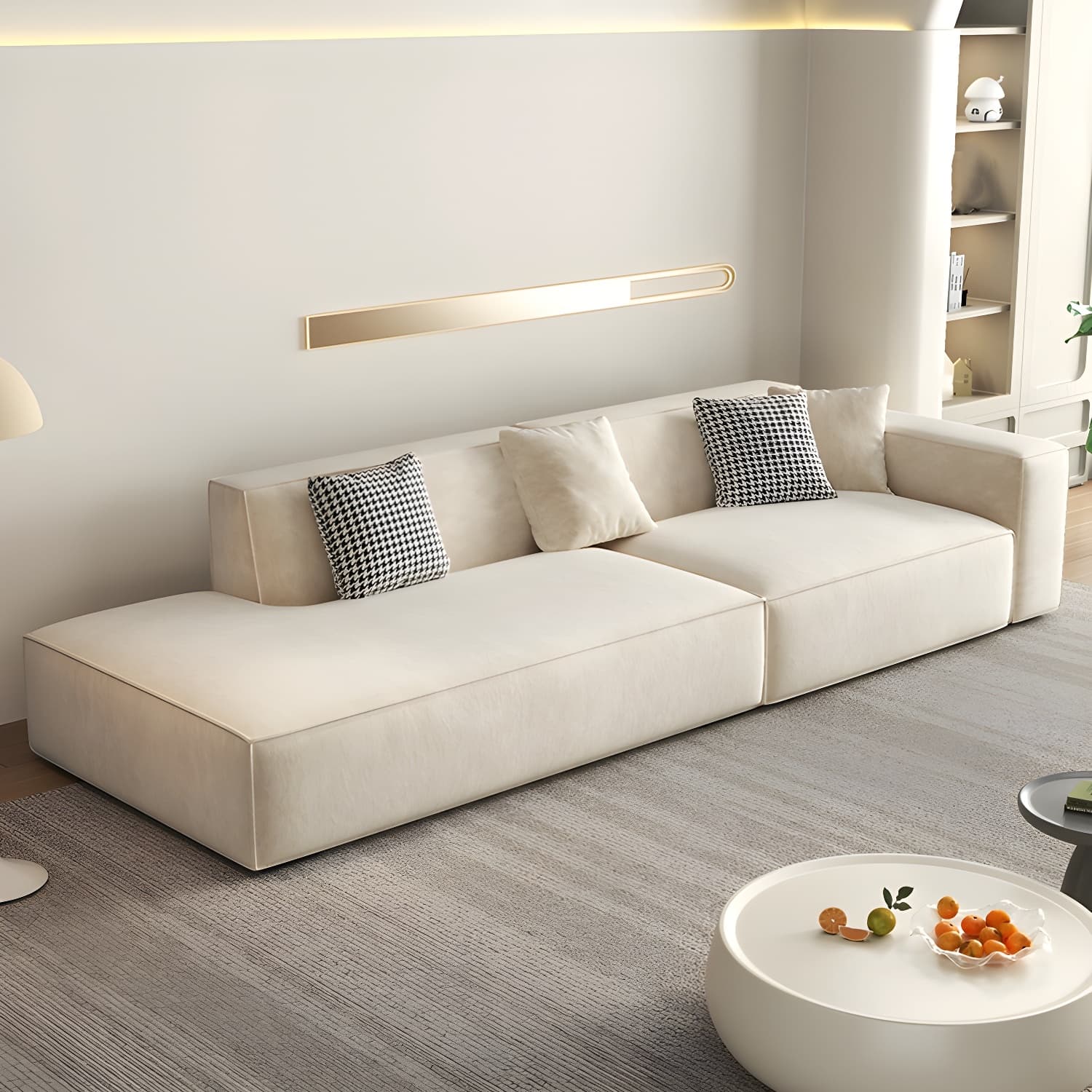 Elegant Sectional with Synthetic Upholstery in Moderate-Gray Tone and Built-in Charging Ports thumbnail 14