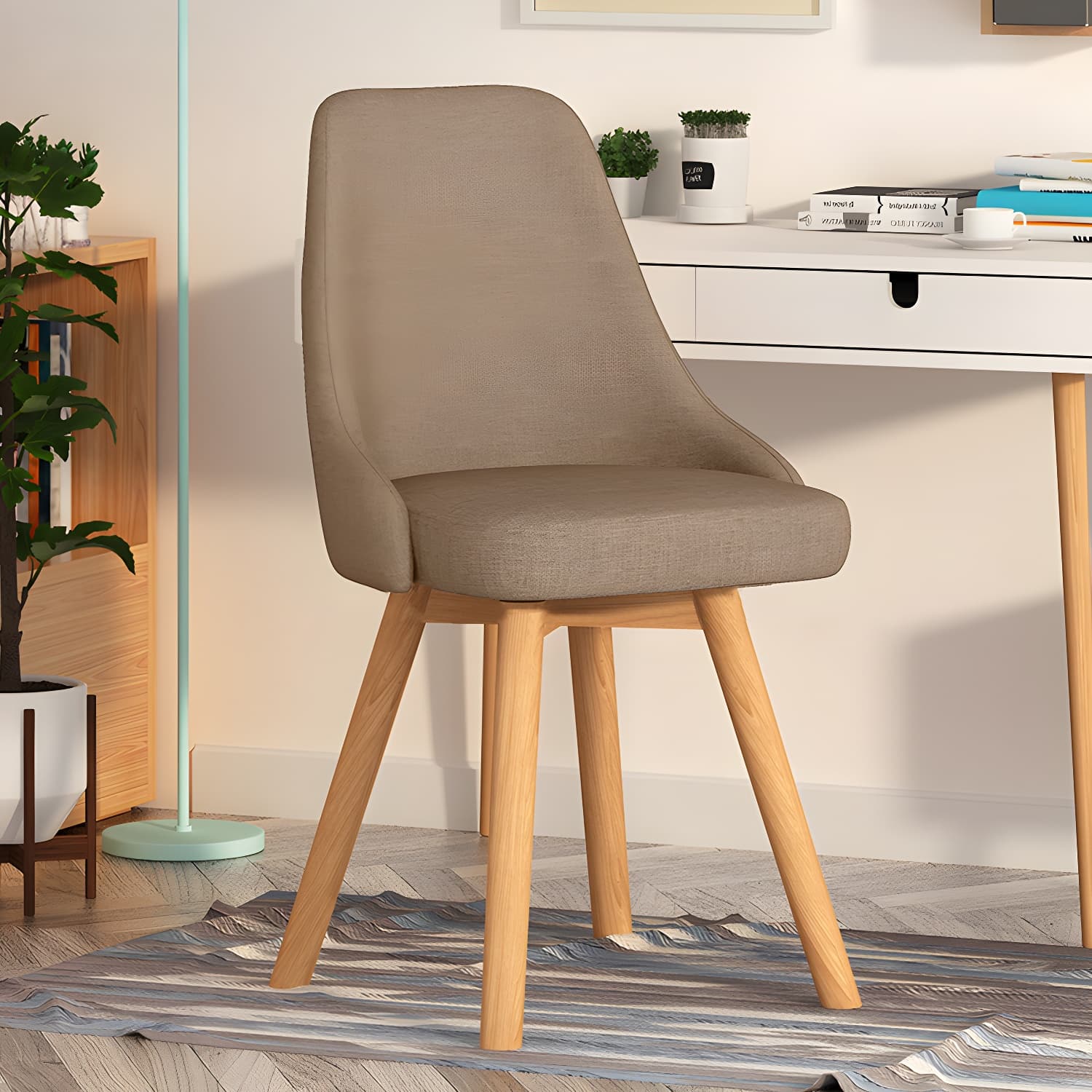 Solid Wood Dining Chair Modern Style Swivel Side Chair for Dining Room thumbnail 16