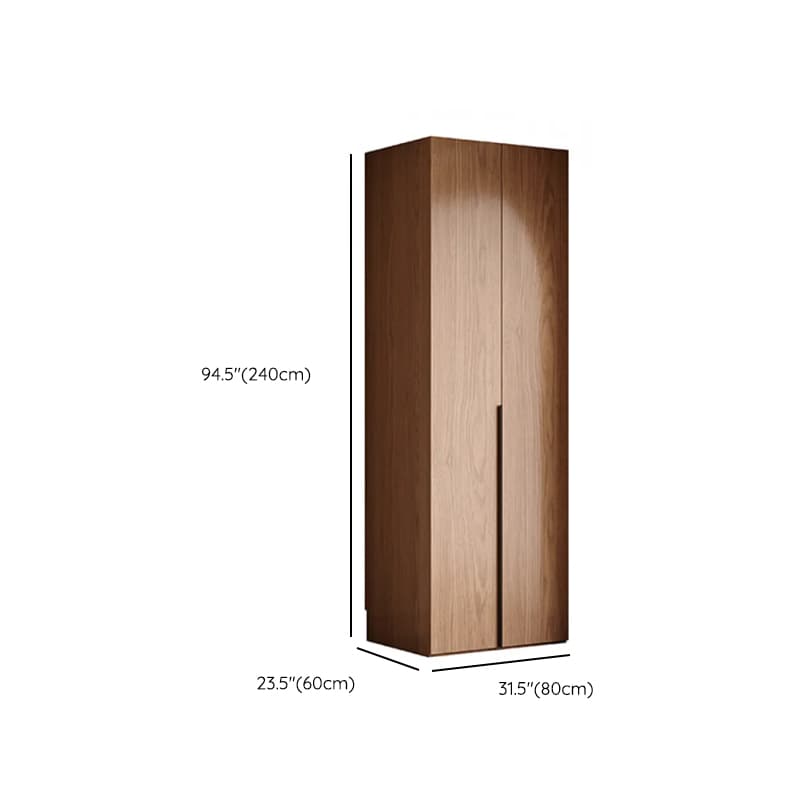Cocoa Art Deco Self-supporting Cabinet Armoire with Soft Close Drawer, Interior Shelves, and Hanging Rod thumbnail 14