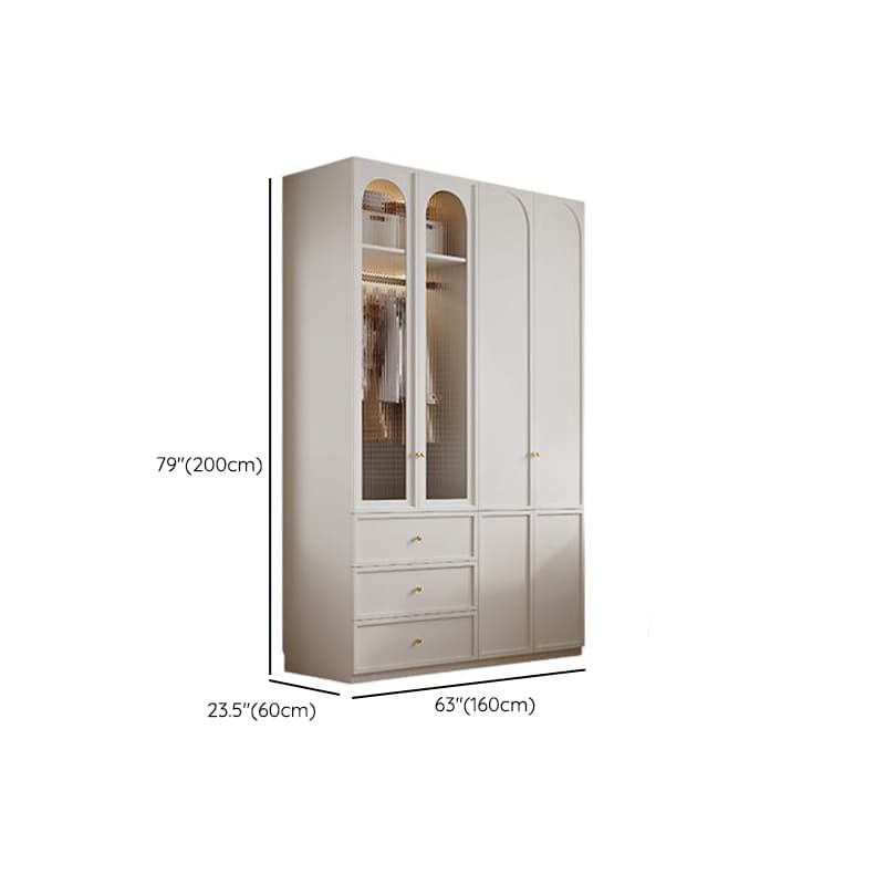 Minimalist Manufactured Wood Independent Almirah with 3-Drawer, Interior Shelves, and Clothing Rod thumbnail 27