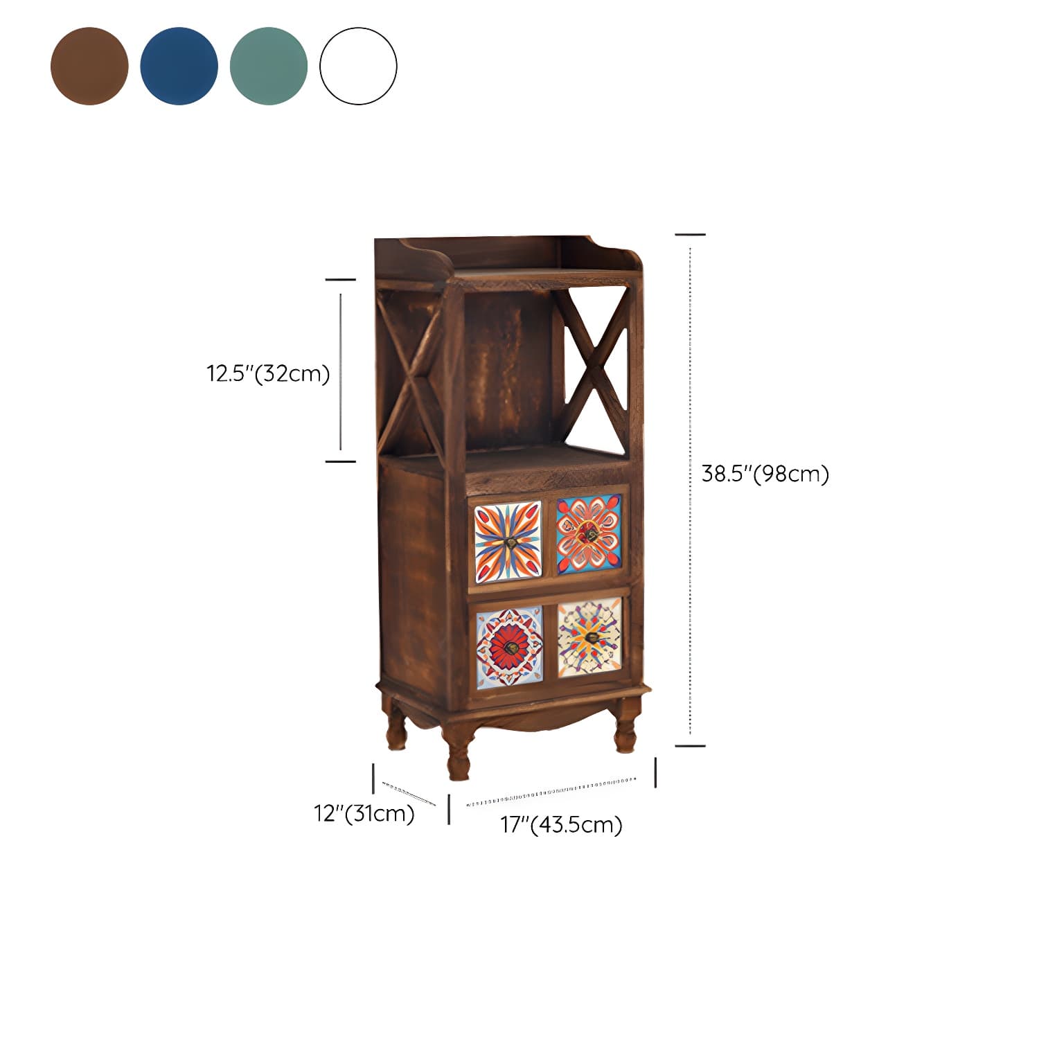 Rustic Farmhouse Wood Server - Compact Sideboard with Drawers and Open Storage thumbnail 18