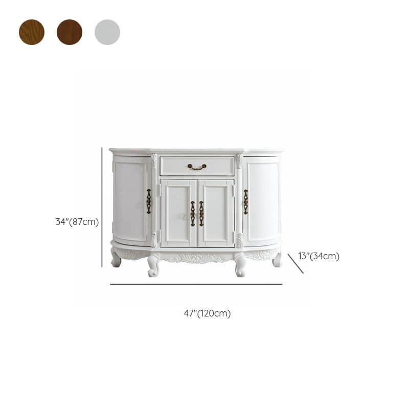 Traditional Wooden Sideboard with Storage Cabinets and Drawers thumbnail 12