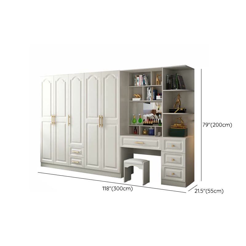 Contemporary Wood Chalk Wardrobe Closet with Interior Shelves&Clothing Rack&3-Drawer/6 Drawers/5-Drawer thumbnail 38