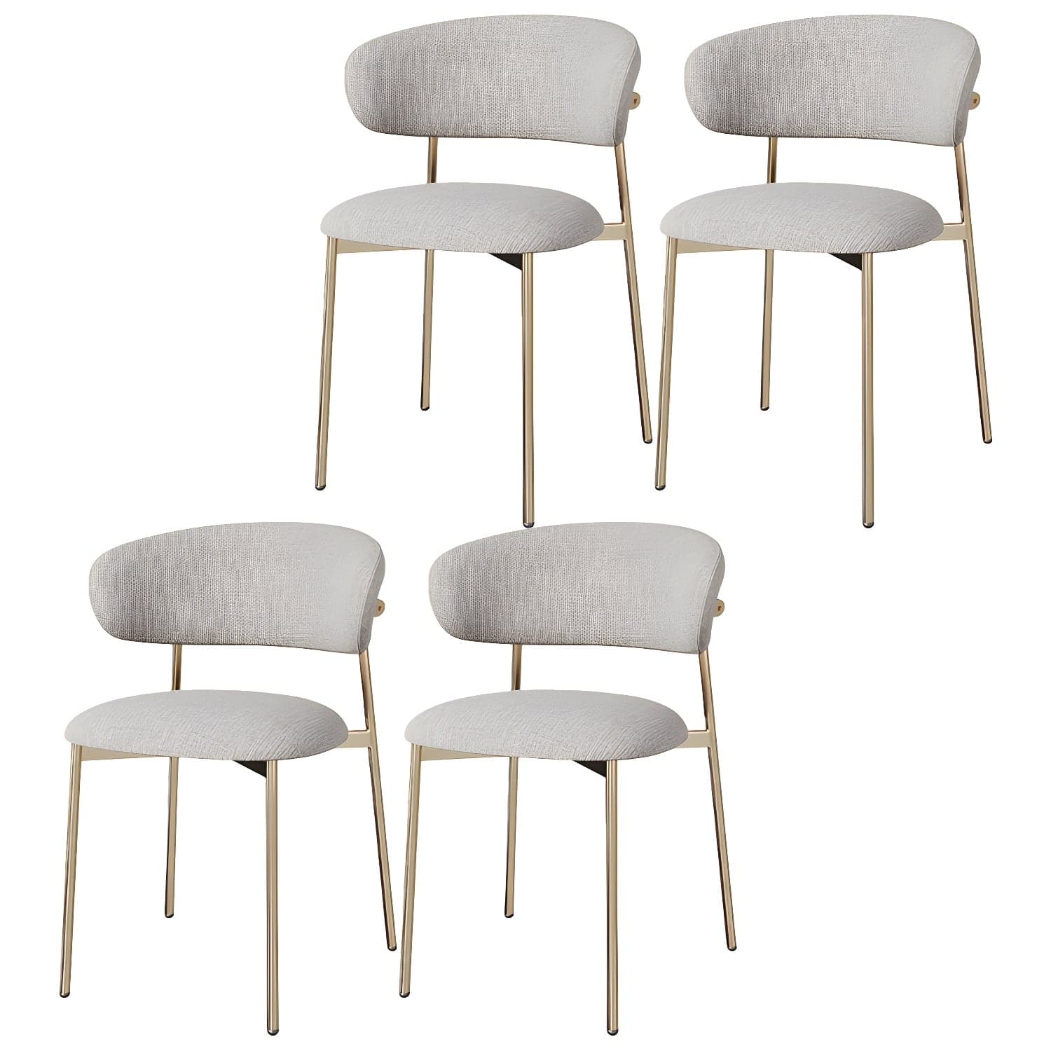 Restaurant Scandinavian Upholstered Side Chair Matte Finish Open Back Dining Chair thumbnail 5
