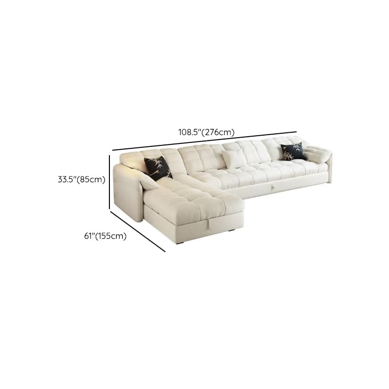 L-Shape/Straight White Sofa/Sofa Recliner with Under-seat Storage and Left/Horizontal Orientation thumbnail 10