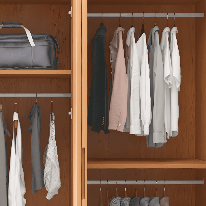 Wood Color Nordic Unfixed Wardrobe Closet thumbnail 10