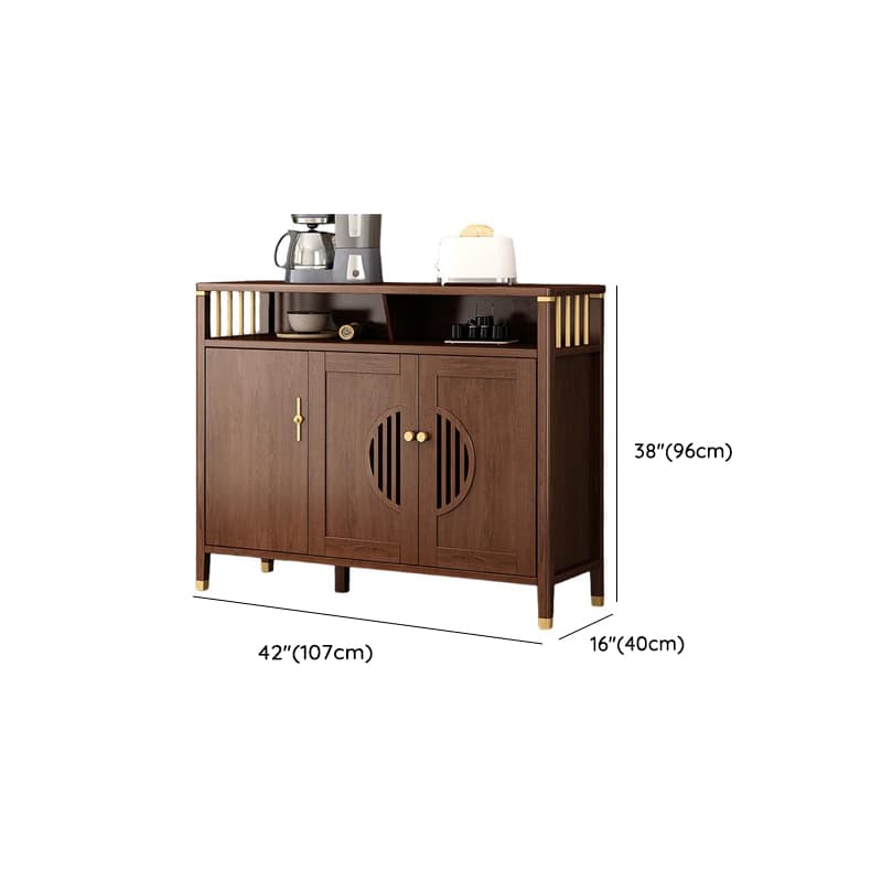 Espresso Standard/Wide/Narrow Timber Sideboard with 4 Doors/3 Doors/2 Doors, Adaptable Shelf and Pantry Hutch, 3 Drawers/6 Drawers/2 Drawers Included/Not Included thumbnail 33