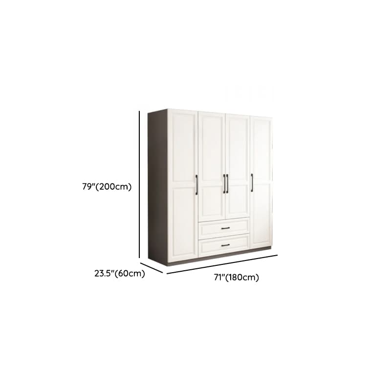 Chalk Minimalist Manufactured Wood Cabinet Armoire with 2-Drawer, Soft Close Door, Interior Shelves, and Clothing Rod thumbnail 10