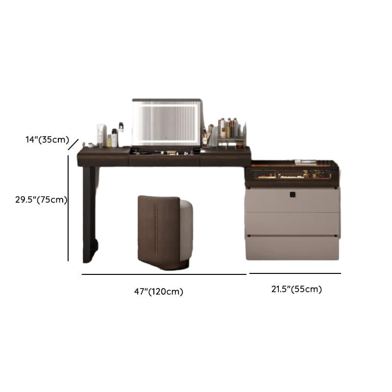 Space-saving Vanity Set with 7/11 Drawers, Lighting, Dividers, 2-in-1 Design, and Adjustable Touch Brightness thumbnail 21