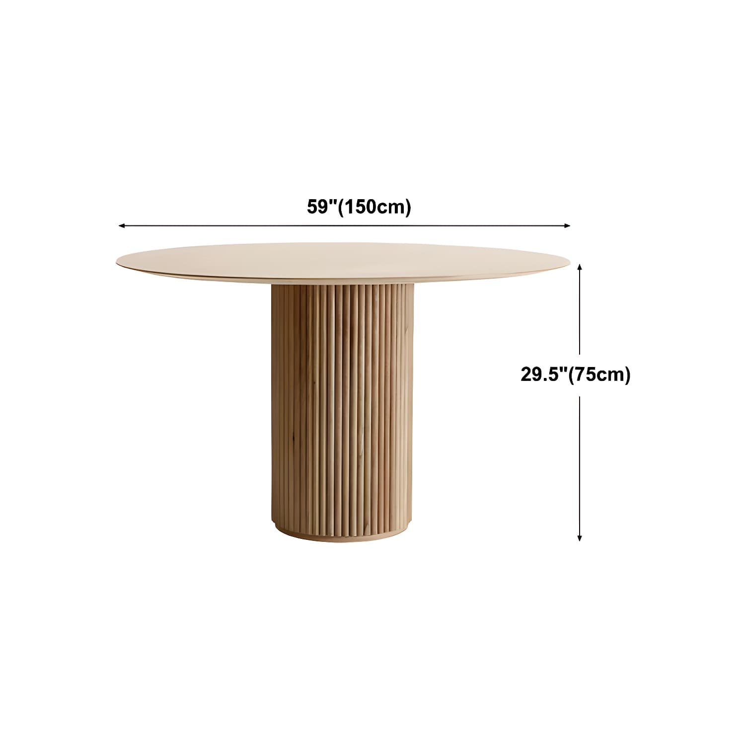 Modern Round Dining Table Pine Solid Wood Pedestal Dining Table in Natural thumbnail 18
