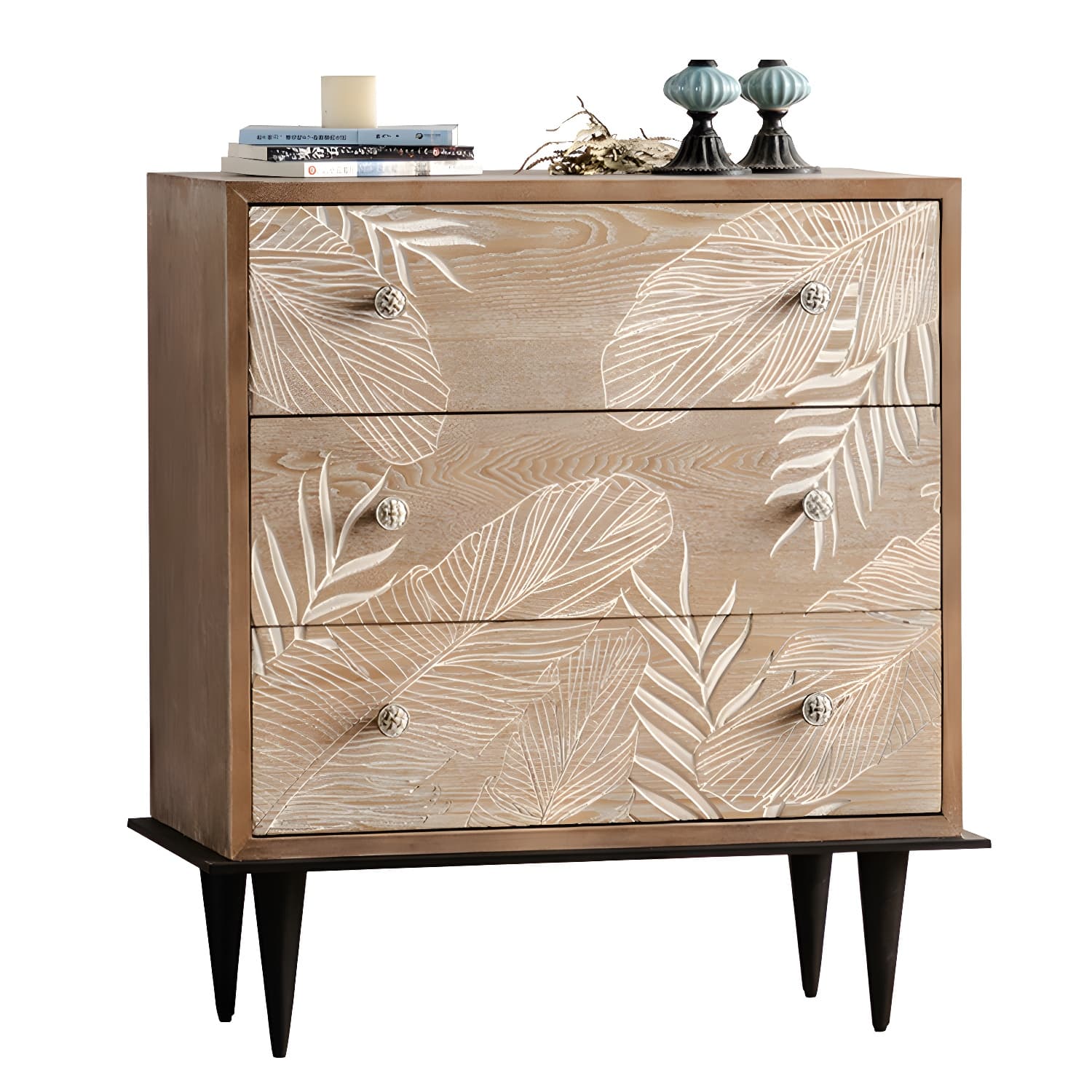 Modern Standard Storage Cabinet Solid Wood Cabinet with Drawer thumbnail 5