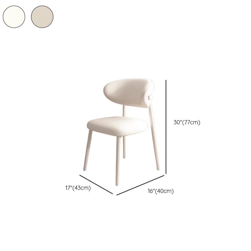 Modern Padded Armless Chair with Lumber Legs and Low Back thumbnail 17