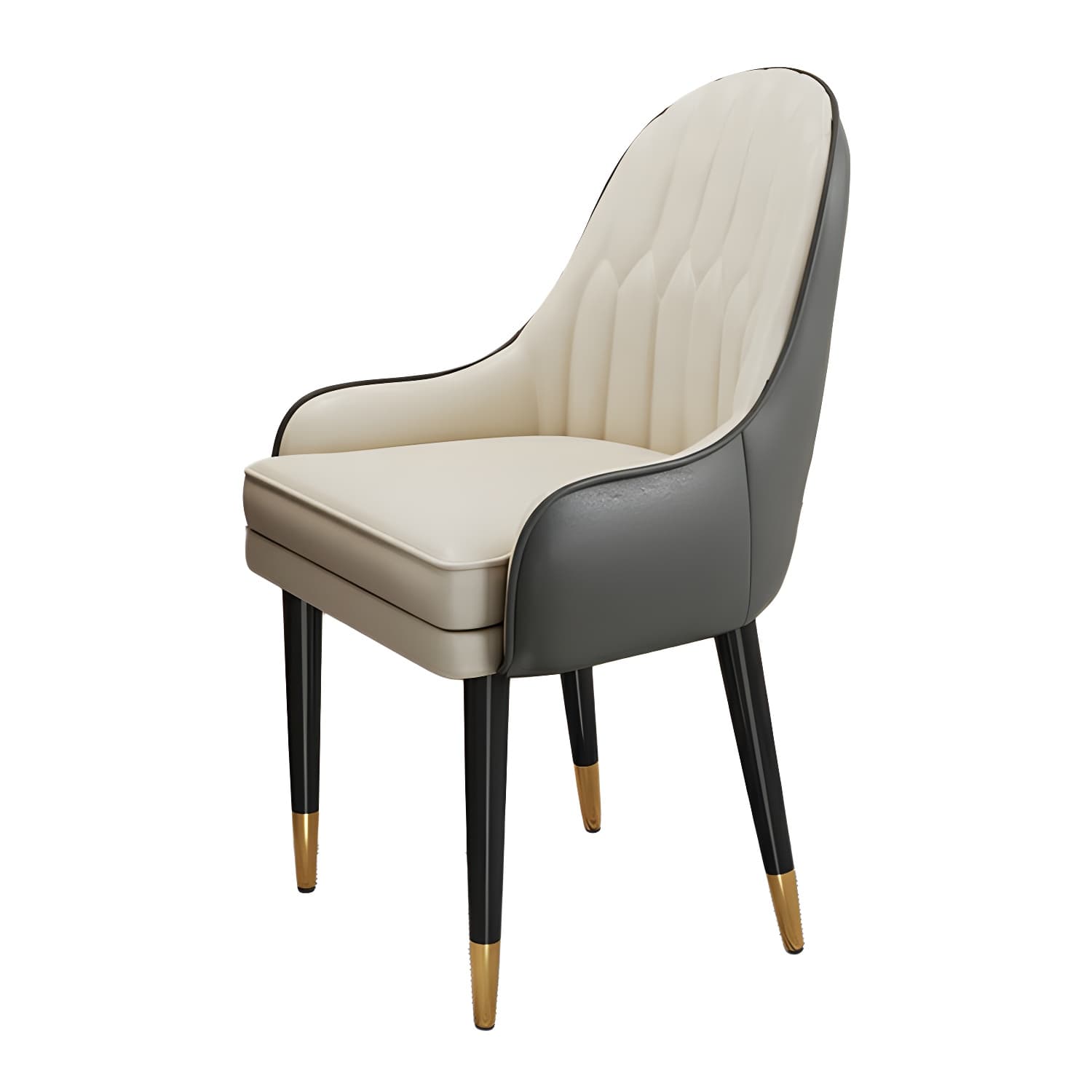 Glam Arm Chair with Upholstered Faux Leather, Solid Back, and Metal Legs thumbnail 23