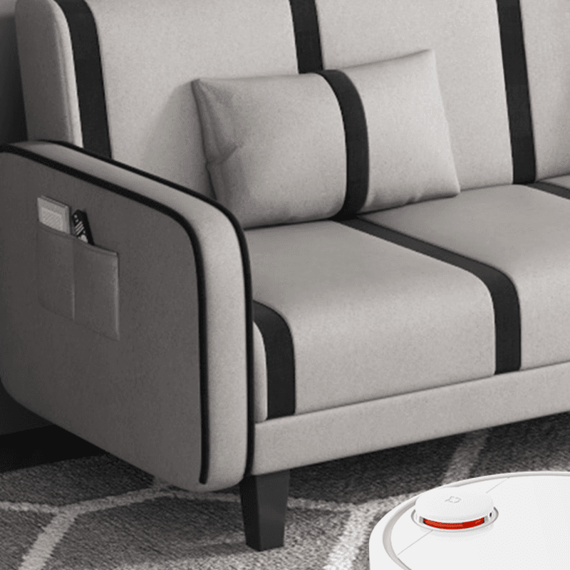 Striped Standard Sofa in Dark Gray/Cerulean/Off-White with Armrest thumbnail 19