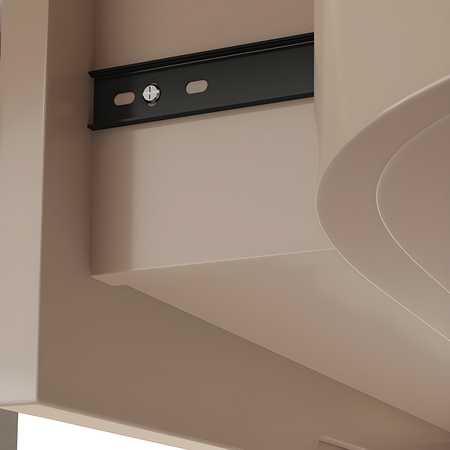 Brown Modern TV Stand with Floating Mount Design, Drawers, and Cable Management thumbnail 7