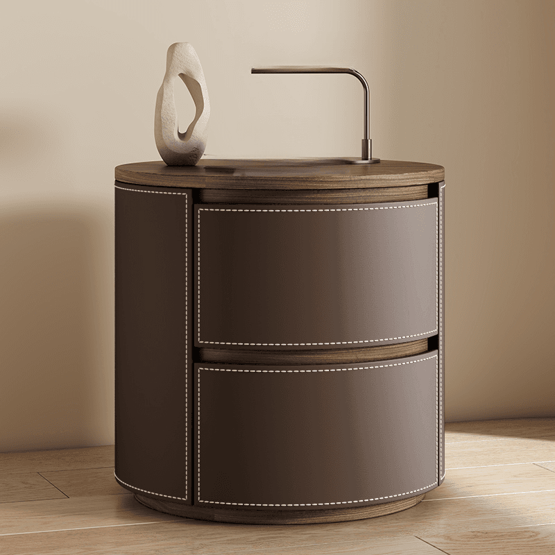Modish 2 Tiers Drawer Storage Bedside Table with Solid Wood Countertop thumbnail 4
