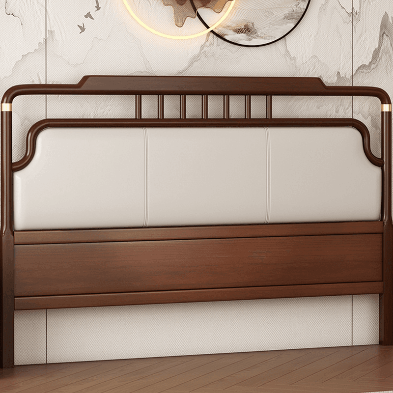 Modish No Distressing Timber Panel Headboard with Rectangle/Stepped Shape for Queen/King/Full Bed, Featuring Sponge Upholstery and Standard Height thumbnail 8