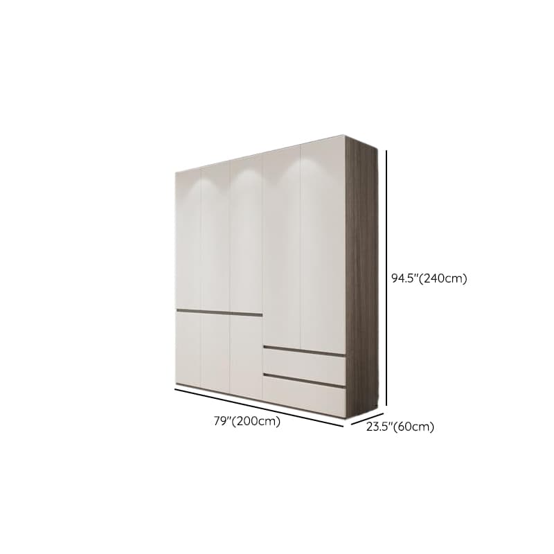 White Modish Wooden Independent Armoire Cabinet with Soft Close Drawer, Soft Close Door, and Interior Shelves thumbnail 23