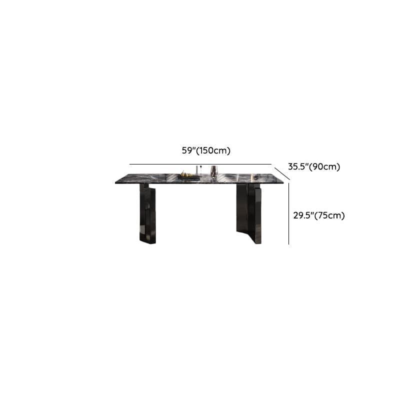 Dining Table Set with Marble Slab Top for 6 People/4 People in Multicolor thumbnail 14