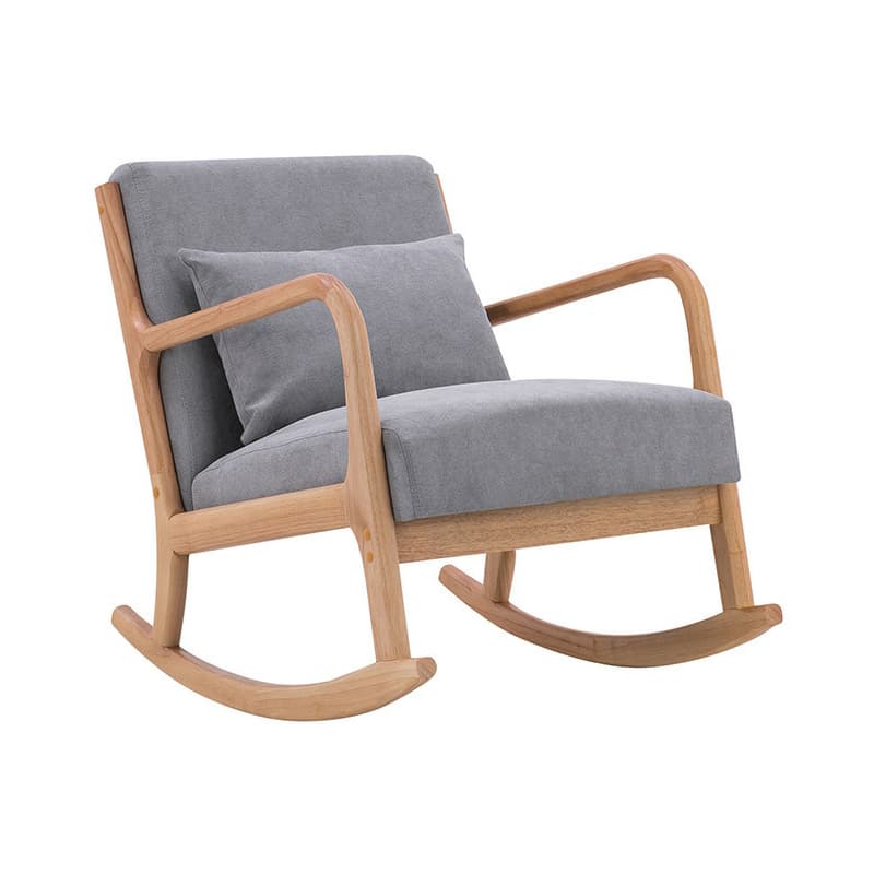 Nordic Natural Cotton Stationary Rocking Couch Chair with Back thumbnail 7