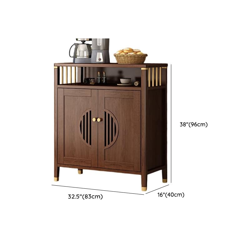 Espresso Standard/Wide/Narrow Timber Sideboard with 4 Doors/3 Doors/2 Doors, Adaptable Shelf and Pantry Hutch, 3 Drawers/6 Drawers/2 Drawers Included/Not Included thumbnail 32