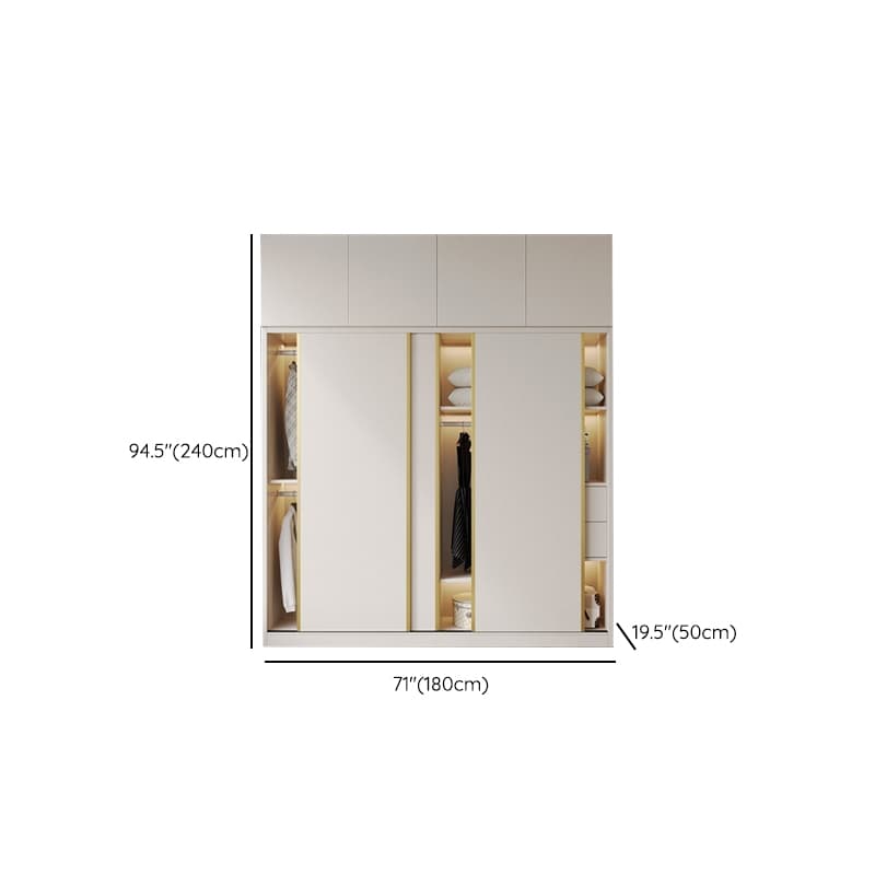 Attractive Modern White Wardrobe Armoire with Clothing Rod & Shelves thumbnail 29
