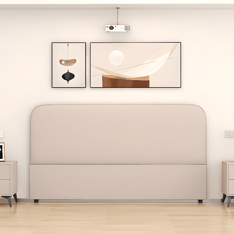 Modish No Distressing Timber Panel Headboard with Arched Shape for King/Queen/Full Bed, Featuring Sponge Fill and Standard Height thumbnail 11