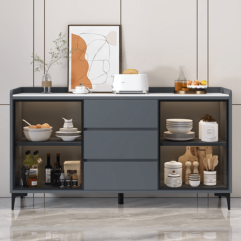 Standard/Narrow/Wide Oven Cabinet with 3 Drawers, Cupboard, Cabinets Storage, Sintered Stone Countertop, Glass-panel Door, and Flexible Shelf thumbnail 14