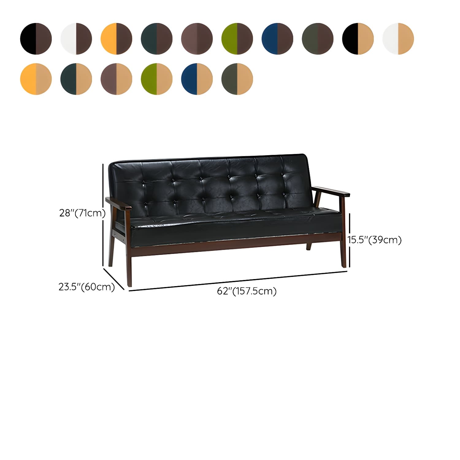 Modern Wood Frame Tufted Back Sofa with Cotton Seat Sleek and Stylish Seating thumbnail 20