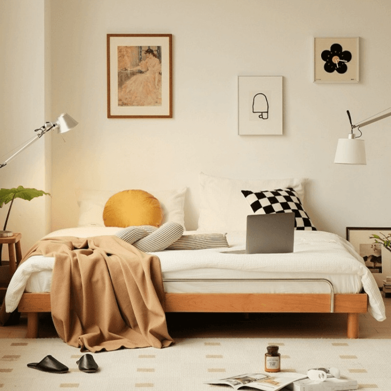Natural Color Solid Color Tatami Bed for Bedroom thumbnail 1